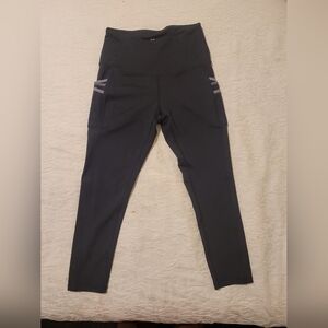 Black Leggings with Purple Stripes